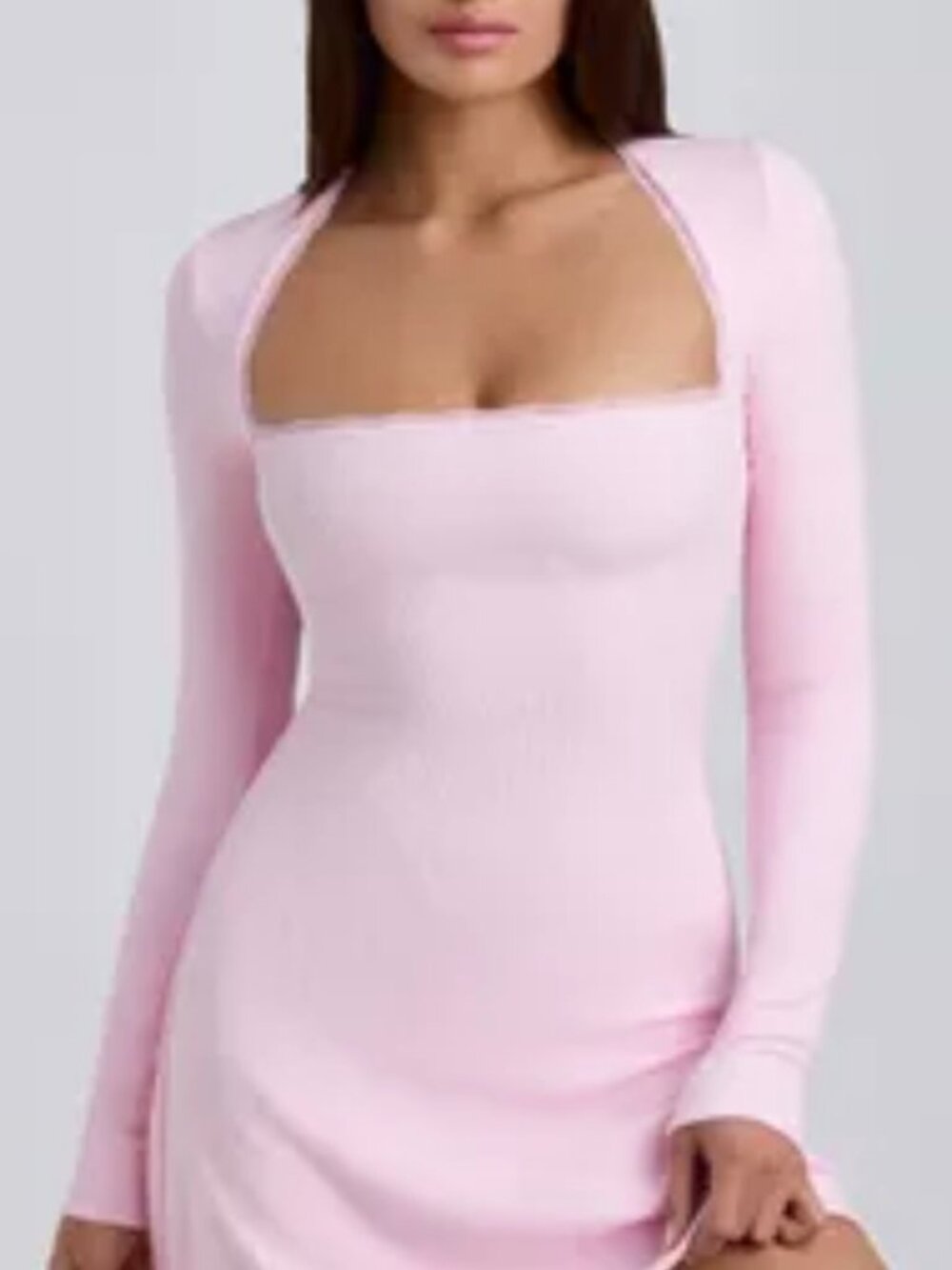 NWT Oh Polly Baby Pink Long Sleeve Bodycon Dress